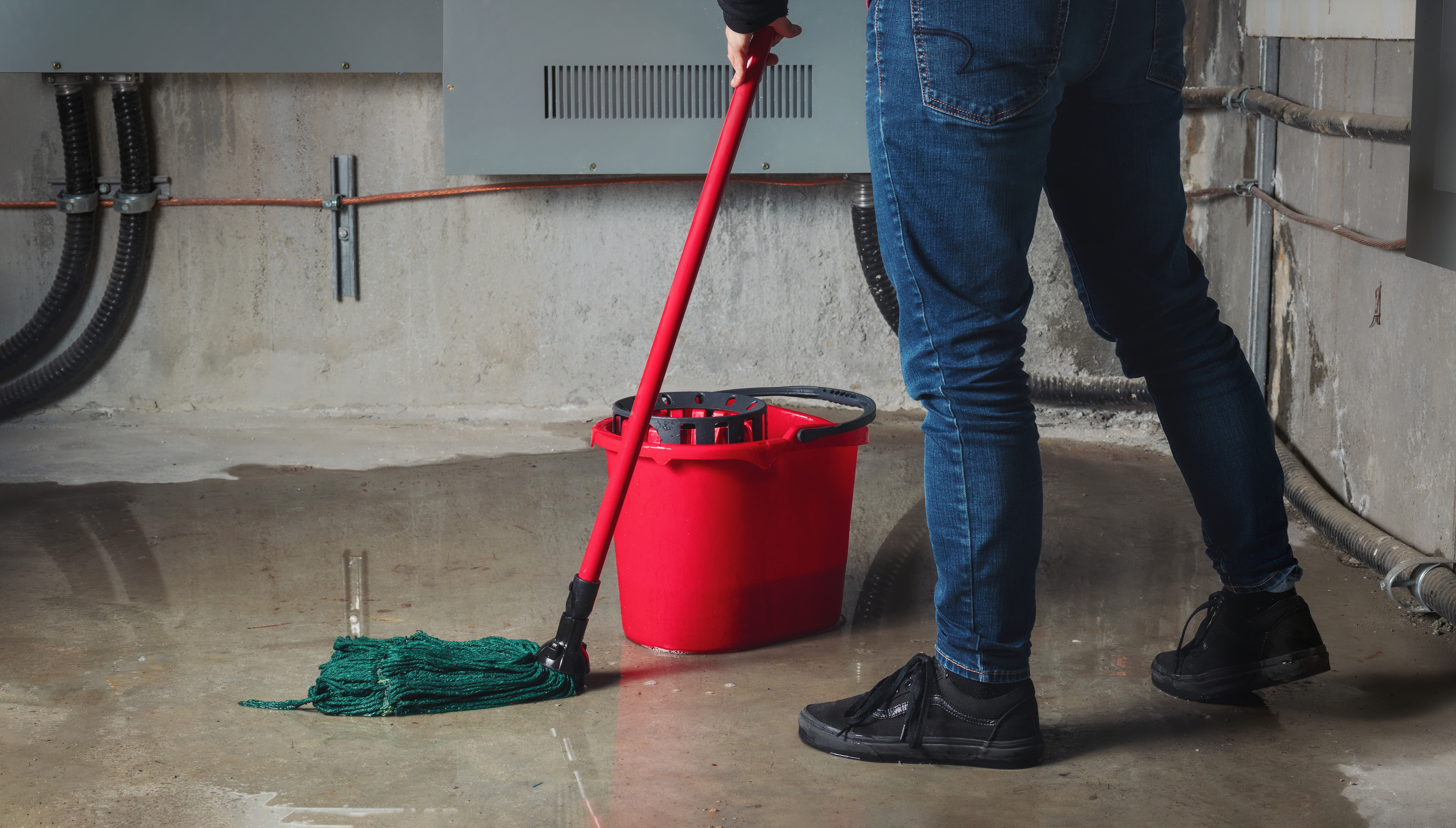 Flooded basement cleanup in Northern Virginia
