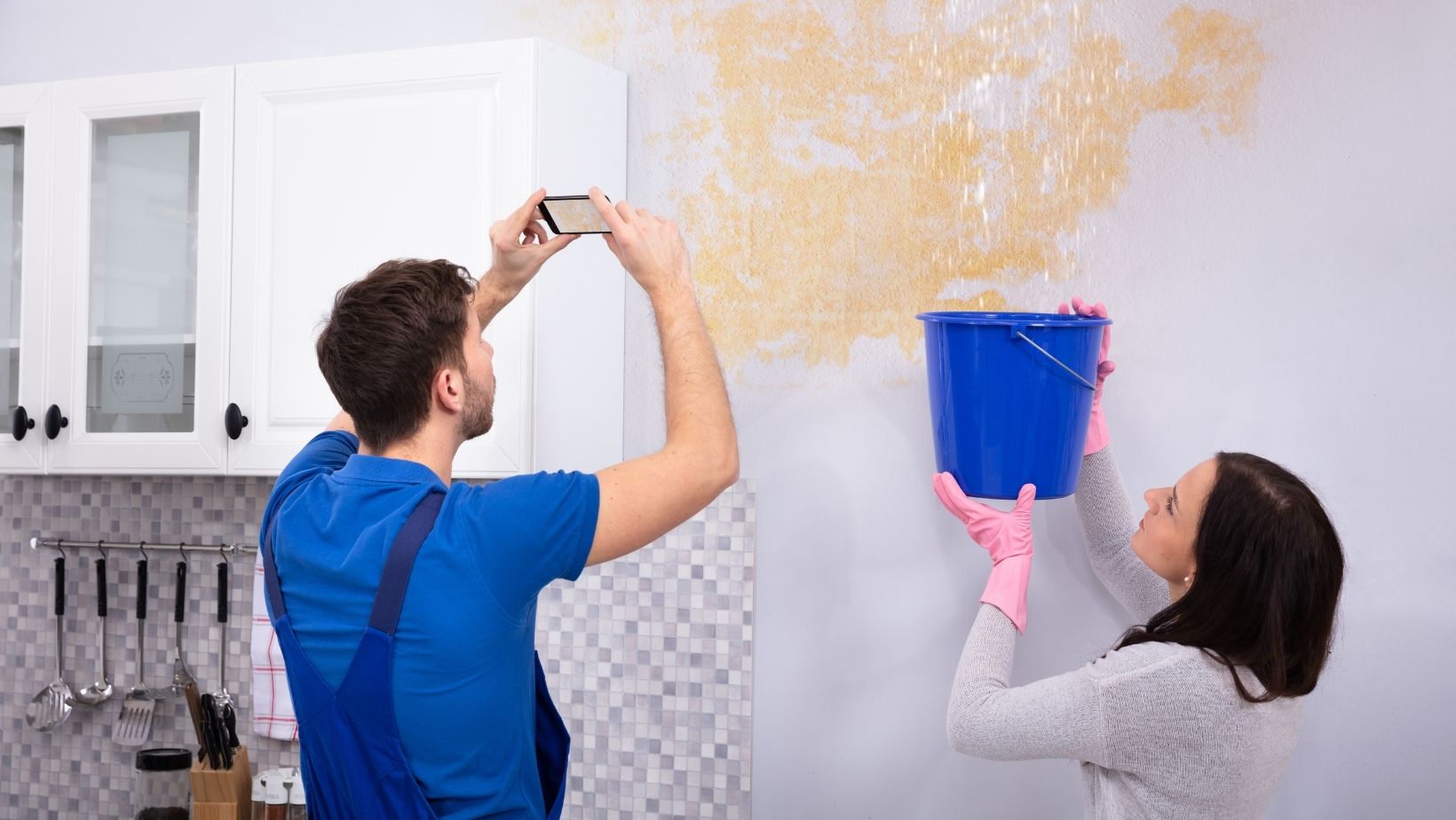 Water damage cleanup underway in a Northern Virginia home