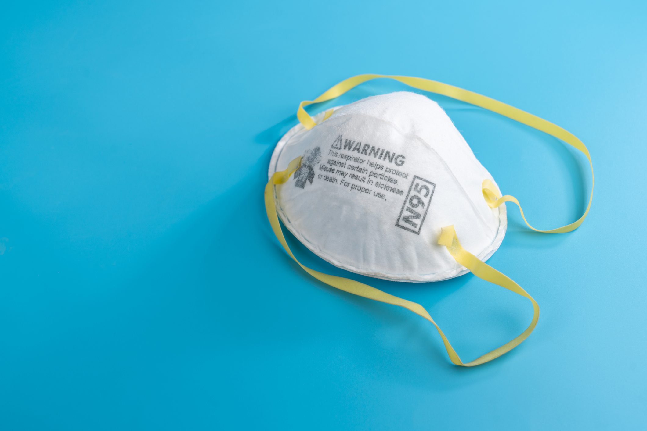 Respirator worn during category three contaminated water cleanup